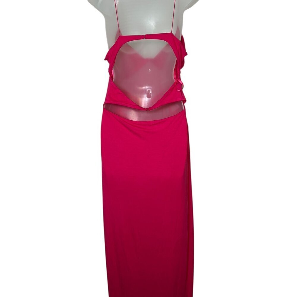 Torn by Ronny Kobo Stevie Magenta Cutout Midi Dress NWT L - Picture 6 of 6